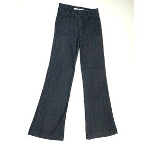 Salt Works Jeans Monroe Street Trousers Dark Blue Denim Flare Leg Womens Size 27